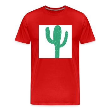 Kaktus - Männer Premium Bio T-Shirt - Rot - Vorne - Damien (186cm)