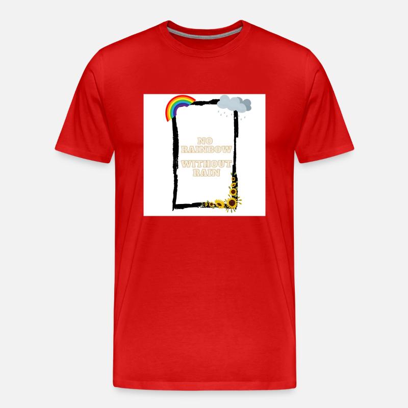 No Rainbow Without Rain - Männer Premium Bio T-Shirt - Rot