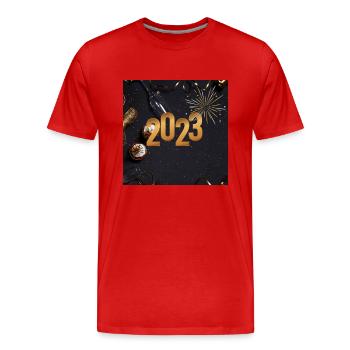 2023 Jascha Gräfe 1 - Männer Premium Bio T-Shirt - Rot - Vorne - Damien (186cm)