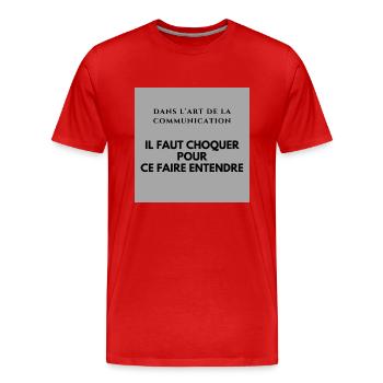 L art de la communication - T-shirt bio Premium Homme - rouge - Devant - Damien (186cm)