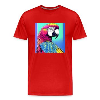 Ara néon - T-shirt bio Premium Homme - rouge - Devant - Damien (186cm)