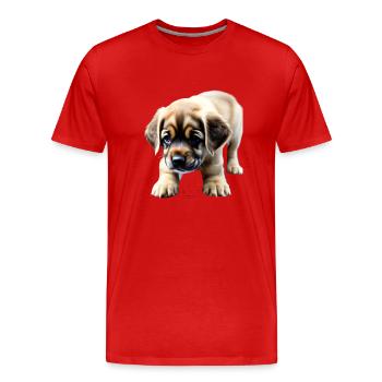 Puppy run - Männer Premium Bio T-Shirt - Rot - Vorne - Damien (186cm)