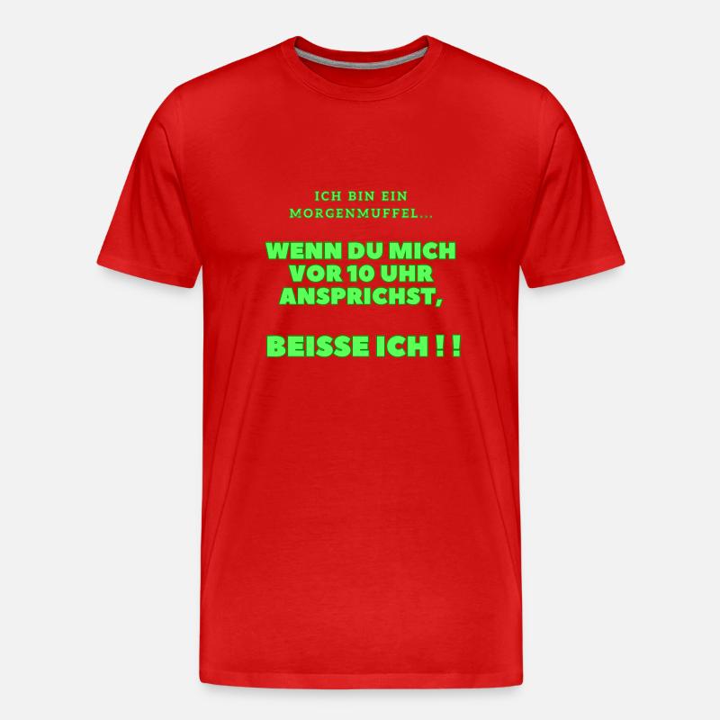 Ich bin ein Morgenmuffel... - Männer Premium Bio T-Shirt - Rot