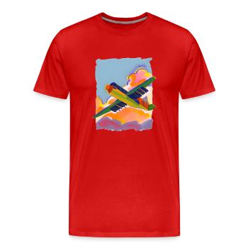 Avion peint - T-shirt bio Premium Homme - rouge - Devant - Damien (186cm)