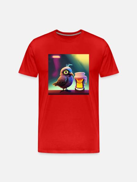 with a beer - Men's Premium Organic T-Shirt - red