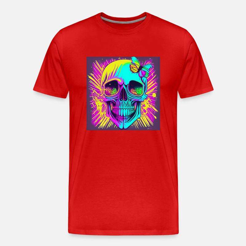 Schädel - Männer Premium Bio T-Shirt - Rot