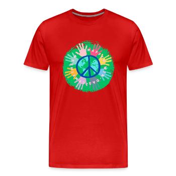 Gemeinsam stark sein - Männer Premium Bio T-Shirt - Rot - Vorne - Damien (186cm)