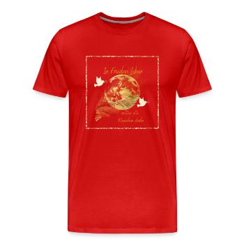 Frieden - Männer Premium Bio T-Shirt - Rot - Vorne - Damien (186cm)