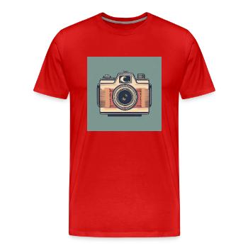 Appareil photo vintage #1 - T-shirt bio Premium Homme - rouge - Devant - Damien (186cm)