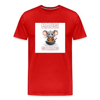 Mausi-Goreng - Männer Premium Bio T-Shirt - Rot - Vorne - Damien (186cm)