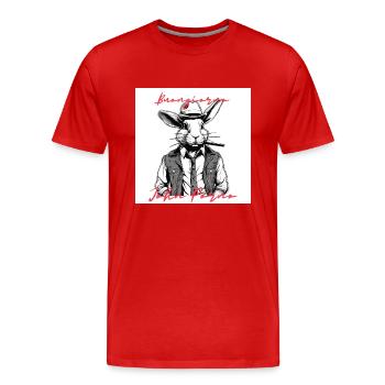 Hase John Porno - Männer Premium Bio T-Shirt - Rot - Vorne - Damien (186cm)