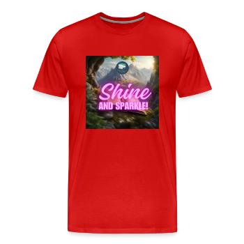Smaragdgrüner Glanz und Funkeln - Männer Premium Bio T-Shirt - Rot - Vorne - Damien (186cm)