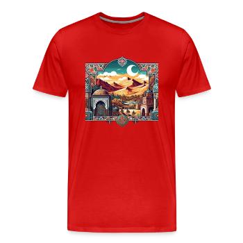 Un Maroc dynamique - T-shirt bio Premium Homme - rouge - Devant - Damien (186cm)