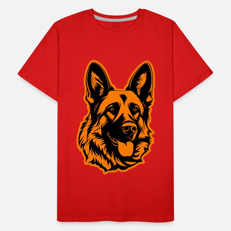 German Shepherd Dog Head Men's Premium Organic T-Shirt