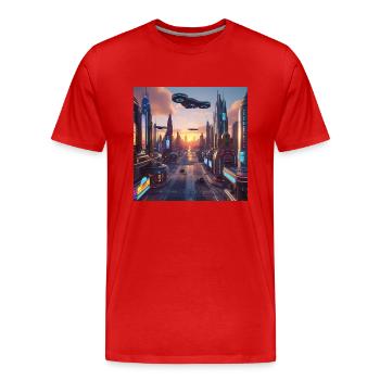 Art - T-shirt bio Premium Homme - rouge - Devant - Damien (186cm)