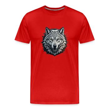 Loup - T-shirt bio Premium Homme - rouge - Devant - Damien (186cm)