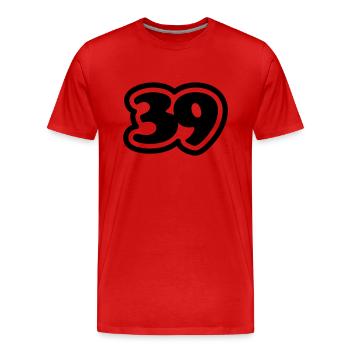 39 Japanese Slang Sankyu - Men's Premium Organic T-Shirt - red - Front - Damien (186cm)