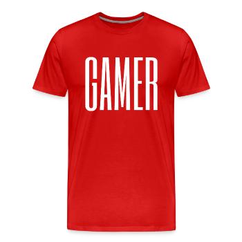 Gamer - Männer Premium Bio T-Shirt - Rot - Vorne - Damien (186cm)