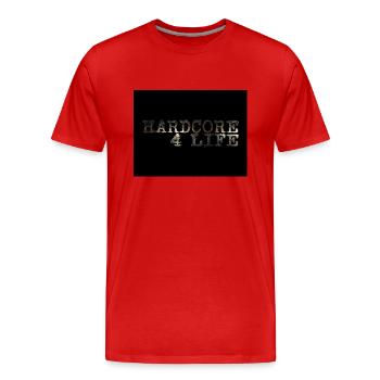 Hardcore Design - Männer Premium Bio T-Shirt - Rot - Vorne - Damien (186cm)