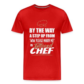 Le chef tatoué est le plus attrayant - T-shirt bio Premium Homme - rouge - Devant - Damien (186cm)