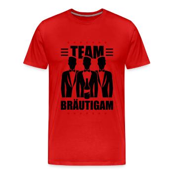 Enterrement de vie de jeune fille de marié - T-shirt bio Premium Homme - rouge - Devant - Damien (186cm)