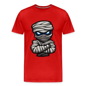 Mumie Halloween Comic - Männer Premium Bio T-Shirt - Rot - Vorne - Damien (186cm)