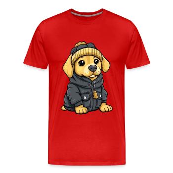 Labrador Dog Stylish - Men's Premium Organic T-Shirt - red - Front - Damien (186cm)