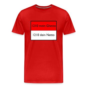1210 Mon ghetto - T-shirt bio Premium Homme - rouge - Devant - Damien (186cm)