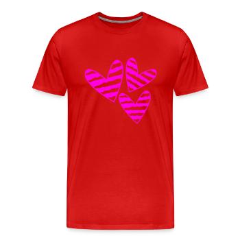 HERZ. HERZ. VALENTINSTAG. LIEBE. LIEBE. PAAR. - Männer Premium Bio T-Shirt - Rot - Vorne - Damien (186cm)