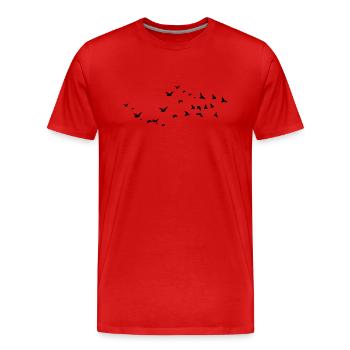 Birds - Oiseaux - T-shirt bio Premium Homme - rouge - Devant - Damien (186cm)