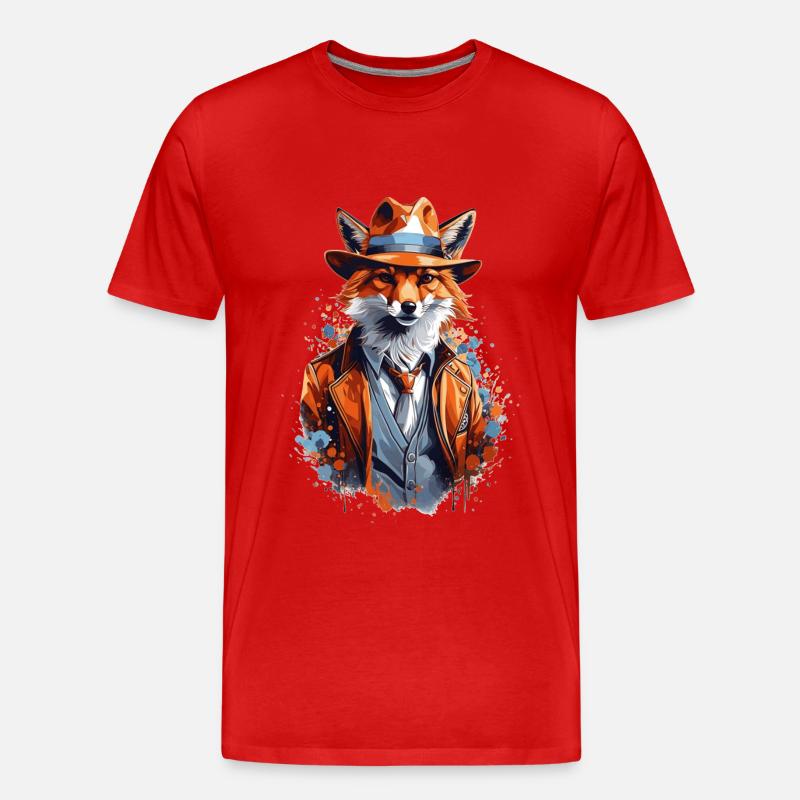 Fuchs mit Hut - Männer Premium Bio T-Shirt - undefined