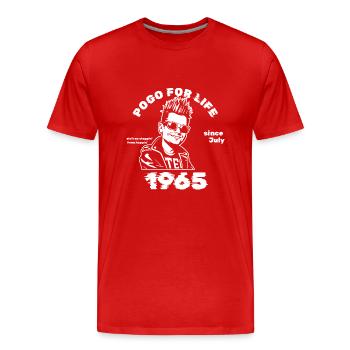60. Anniversaire Pogo pour la vie depuis 07/1965 - T-shirt bio Premium Homme - rouge - Devant - Damien (186cm)