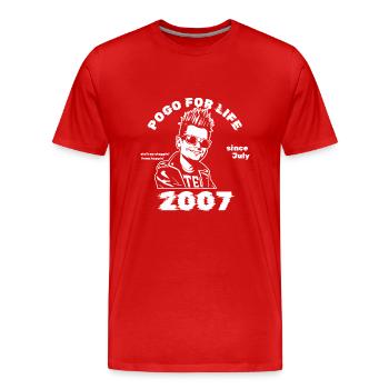 18. Anniversaire Pogo pour la vie depuis 07/2007 - T-shirt bio Premium Homme - rouge - Devant - Damien (186cm)