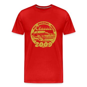 16. Geburtstag - Klassiker Musclecar 08/2009 - Männer Premium Bio T-Shirt - Rot - Vorne - Damien (186cm)
