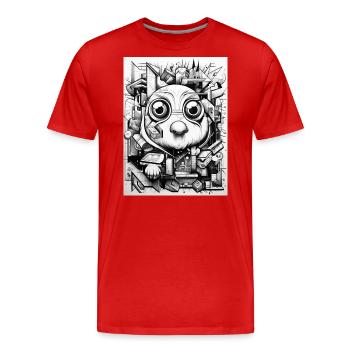 [] Mister Look - T-shirt bio Premium Homme - rouge - Devant - Damien (186cm)