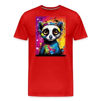 [MB] Meerkat in love: colorful affection - Men's Premium Organic T-Shirt - red - Front - Damien (186cm)