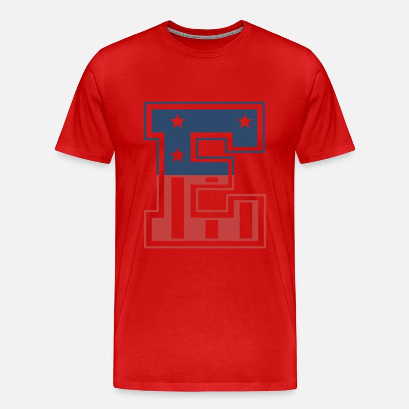 Buchstabe E USA - Männer Premium Bio T-Shirt - Rot