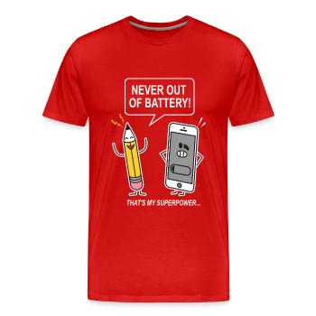 funny humor sarcasm smartphon - Men's Premium Organic T-Shirt - red - Front - Damien (186cm)