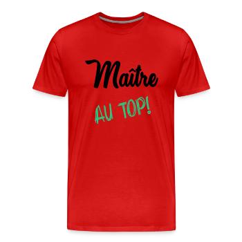 MASTER. MISTRESS. THANK YOU - Men's Premium Organic T-Shirt - red - Front - Damien (186cm)