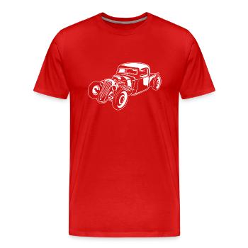 Hot Rod / Rat Rod 08_weiß - Männer Premium Bio T-Shirt - Rot - Vorne - Damien (186cm)