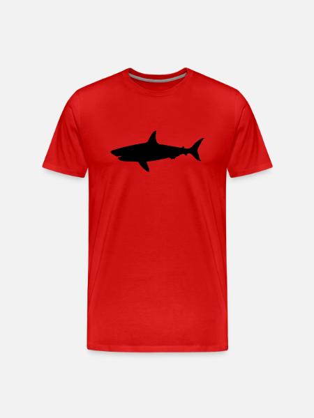 drawing shark shark scuba diving - Men's Premium Organic T-Shirt - red