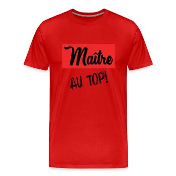 MASTER. MASTER. THANK YOU. THANK YOU MASTER - Men's Premium Organic T-Shirt - red - Front - Damien (186cm)