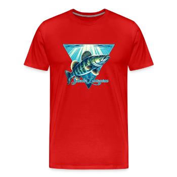 Zander Fishing Predator Fish Fishing - Men's Premium Organic T-Shirt - red - Front - Damien (186cm)