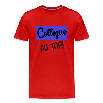 COLLEGUE - T-shirt bio Premium Homme - rouge - Devant - Damien (186cm)