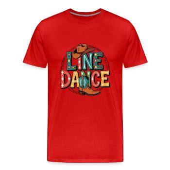 La danse en ligne : mon hobby - ma passion - mon truc - T-shirt bio Premium Homme - rouge - Devant - Damien (186cm)