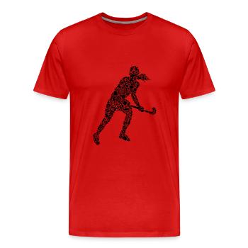 Symboles des joueurs de hockey Filles Enfants Hockey sur gazon - T-shirt bio Premium Homme - rouge - Devant - Damien (186cm)