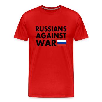 RUSSES CONTRE LA GUERRE - T-shirt bio Premium Homme - rouge - Devant - Damien (186cm)