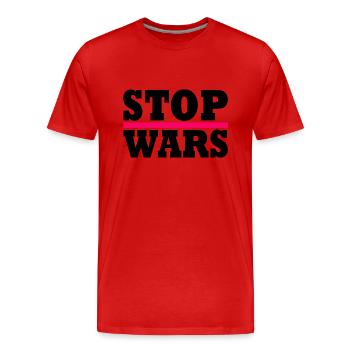 Stop wars - T-shirt bio Premium Homme - rouge - Devant - Damien (186cm)