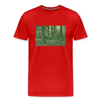 Forêt de rêveurs - T-shirt bio Premium Homme - rouge - Devant - Damien (186cm)