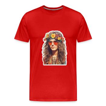 Hippie - T-shirt bio Premium Homme - rouge - Devant - Damien (186cm)